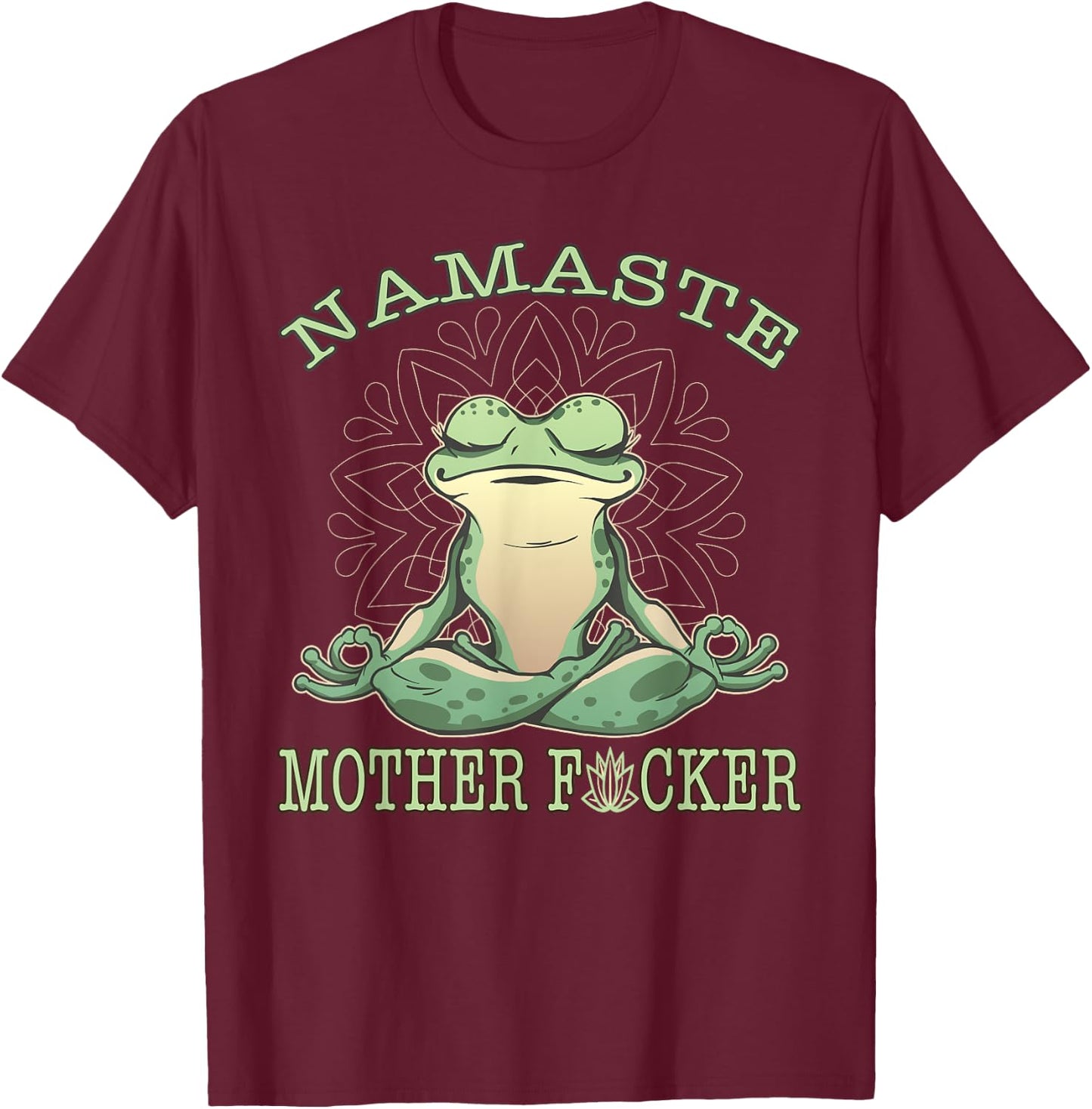 Yoga Frog Namaste T-Shirt - T-Shirt | Maroon