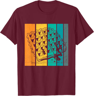 Waffle Design Artsy Vintage Waffle Lover T-Shirt - T-Shirt | Maroon