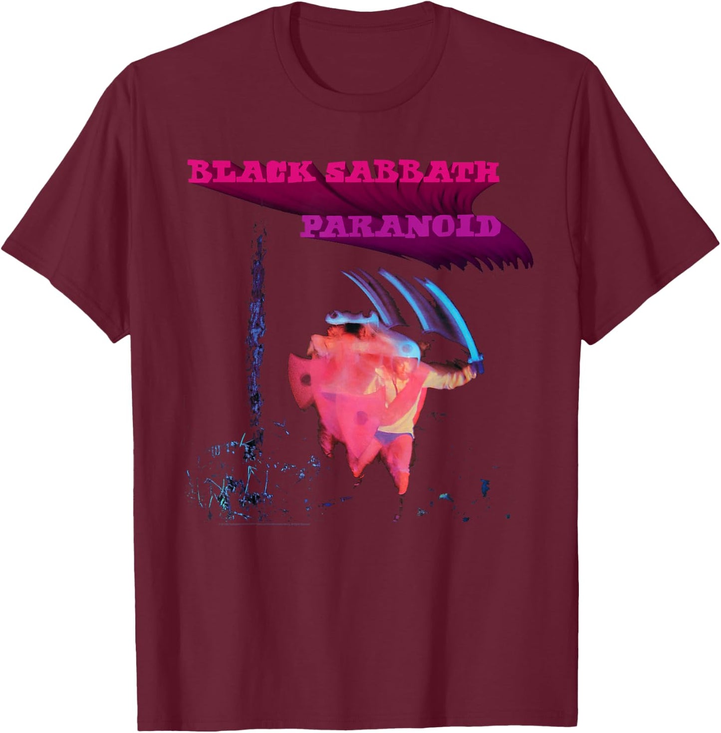 Black Sabbath Official Paranoid Motion Trails T-Shirt - T-Shirt | Maroon