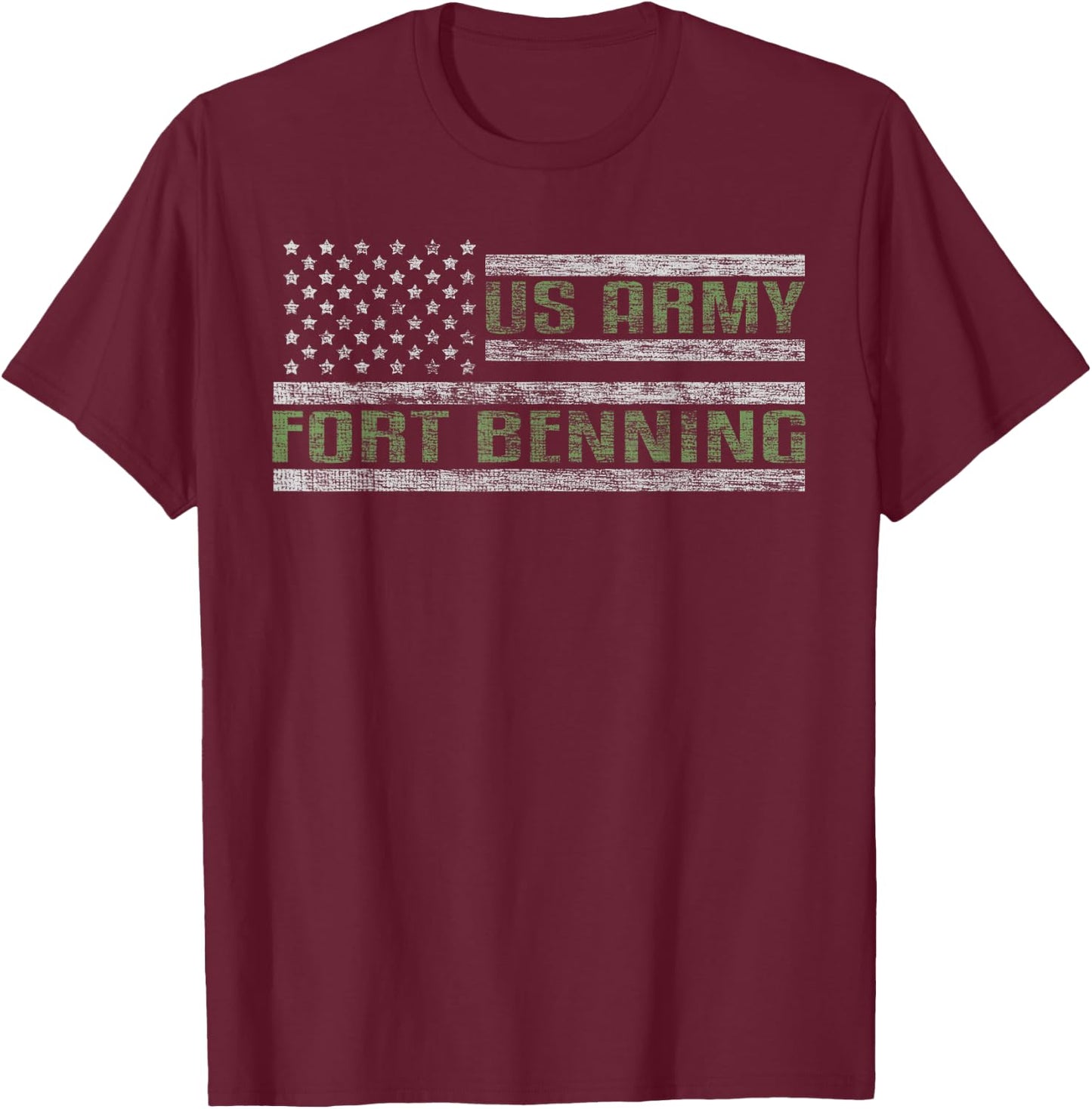 Fort Benning US Army Garrison United States Military Base T-Shirt - T-Shirt | Maroon