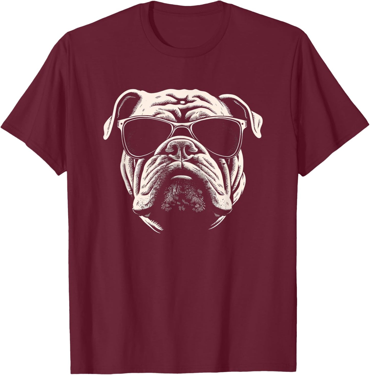 Funny Bulldog cool Graffiti Urban art street Men Women Girls Kids T-Shirt - T-Shirt | Maroon
