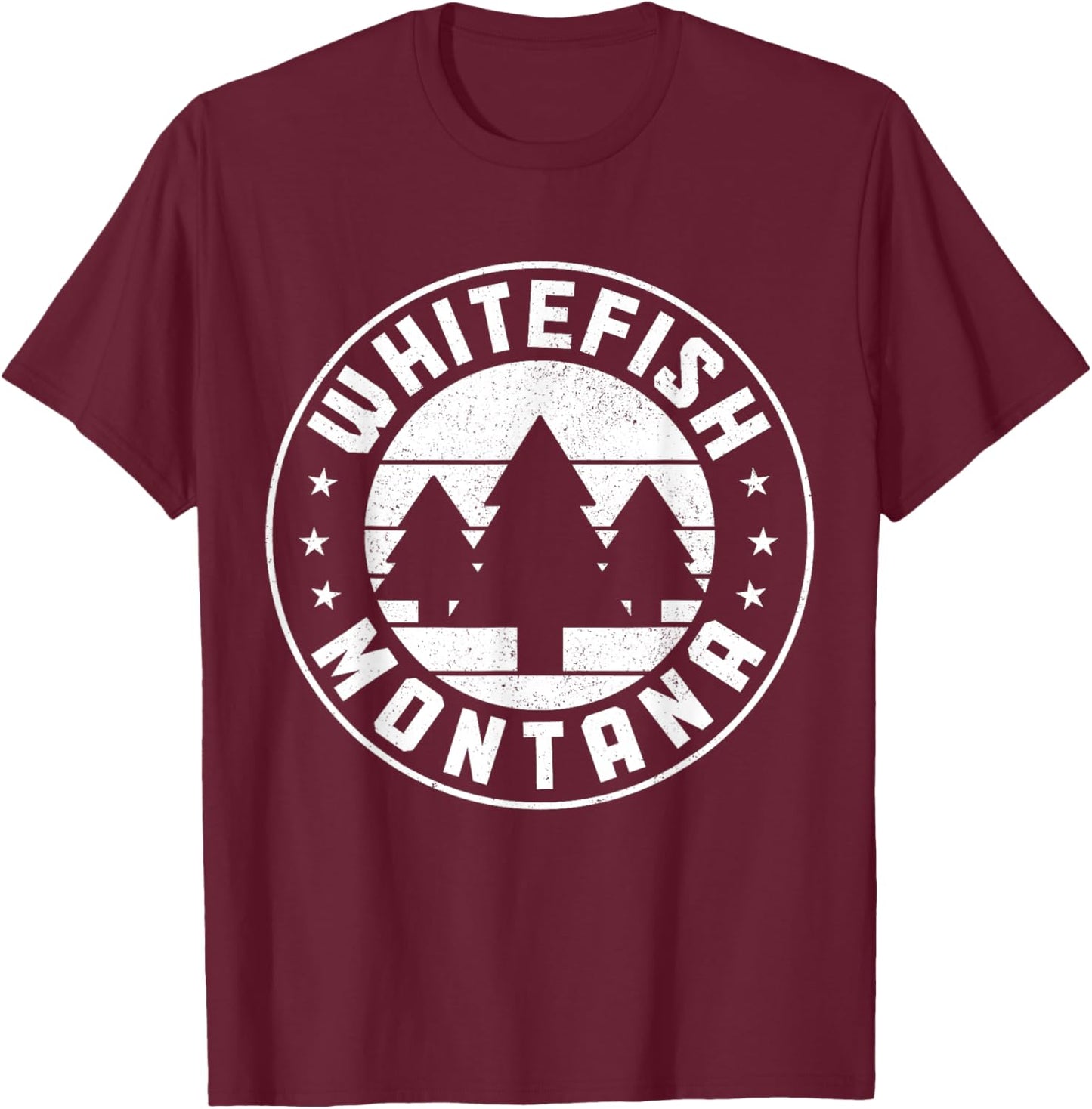 Whitefish Montana Vintage T-Shirt - T-Shirt | Maroon