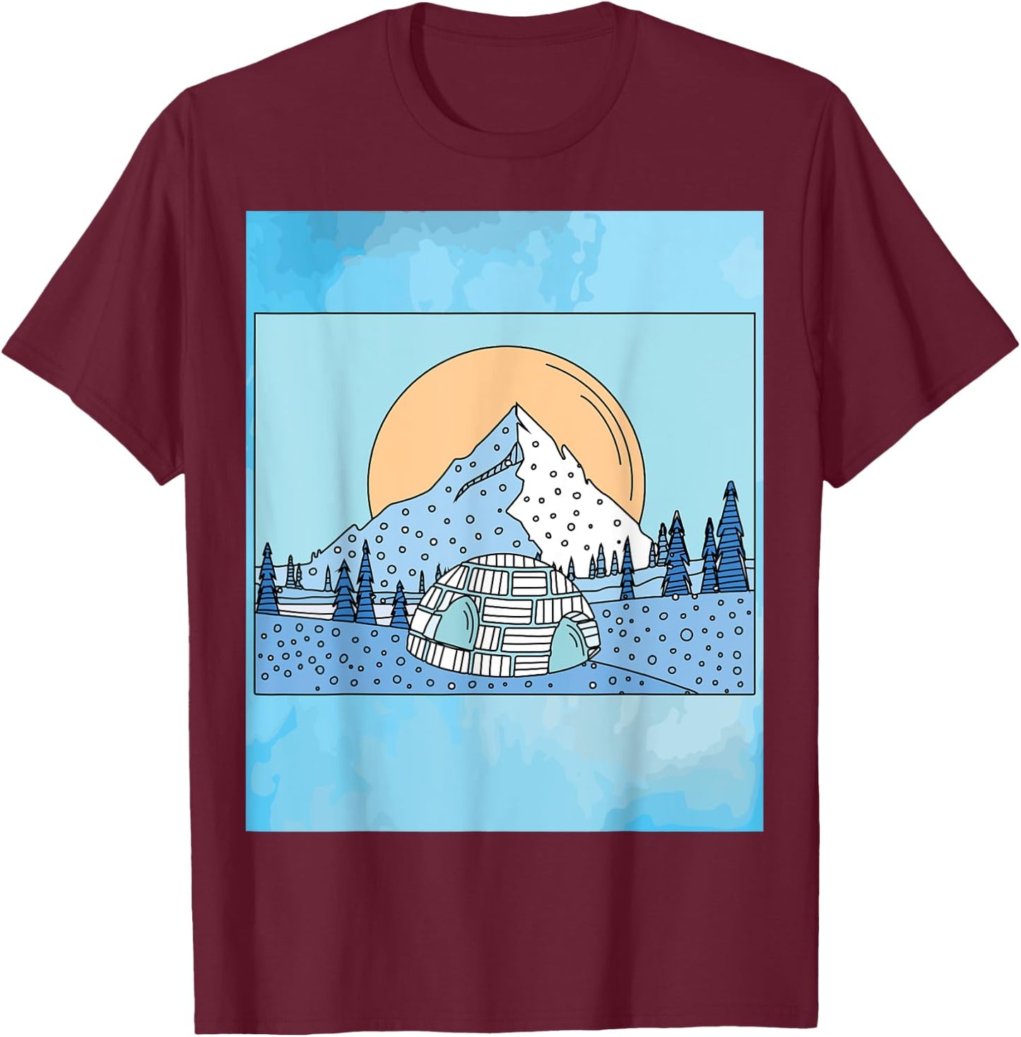 Igloo snow and ice landscape T-Shirt - T-Shirt | Maroon
