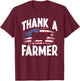 Thank A Farmer American Flag USA Proud Farmer Women Kids Men T-Shirt - T-Shirt | Maroon