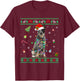 Ugly Sweater Australian Cattle Dog Christmas Light Santa Hat T-Shirt - T-Shirt | Maroon