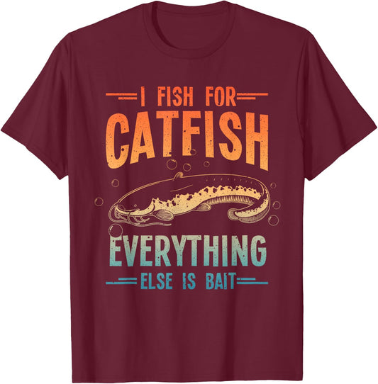 Funny Catfishing Design Women Catfish Fishing Hunter T-Shirt - T-Shirt | Maroon