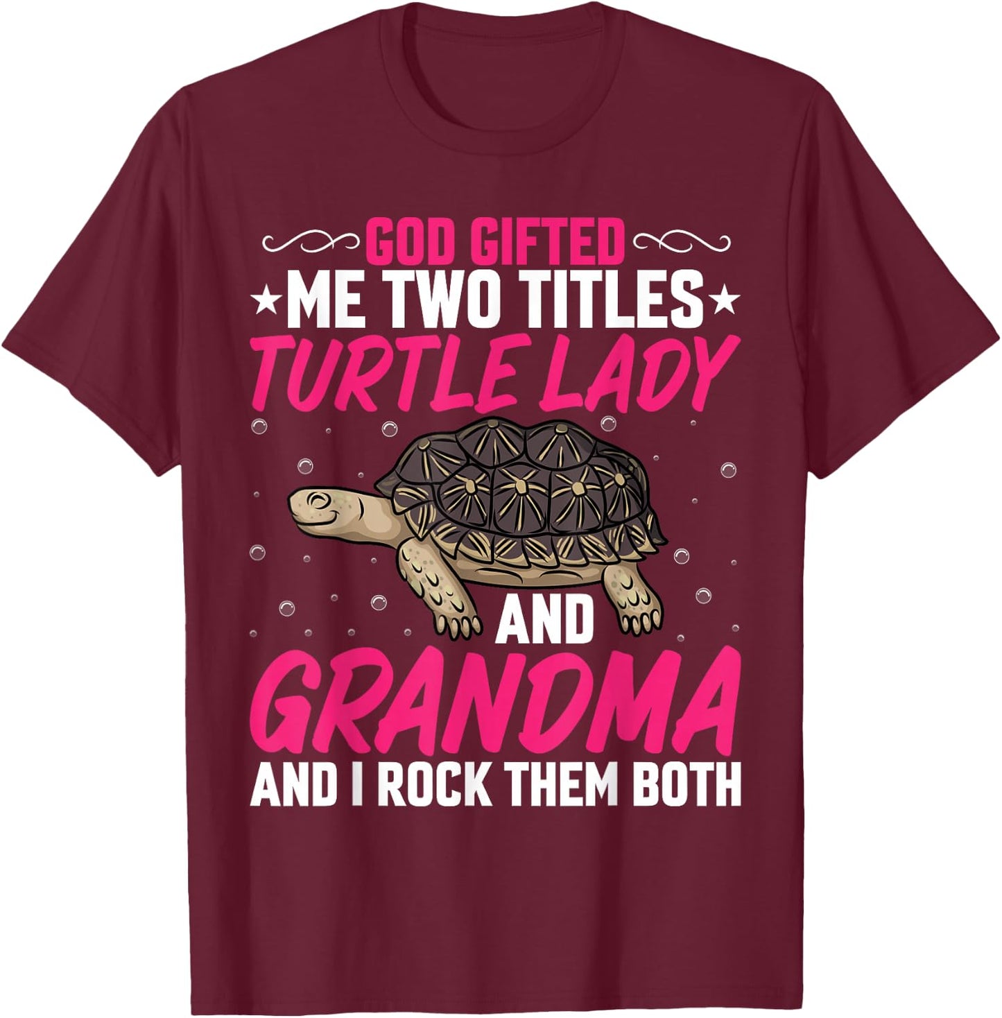 Turtle Lover Grandmom - Turtle Lady and Grandma Sea Tortoise T-Shirt - T-Shirt | Maroon