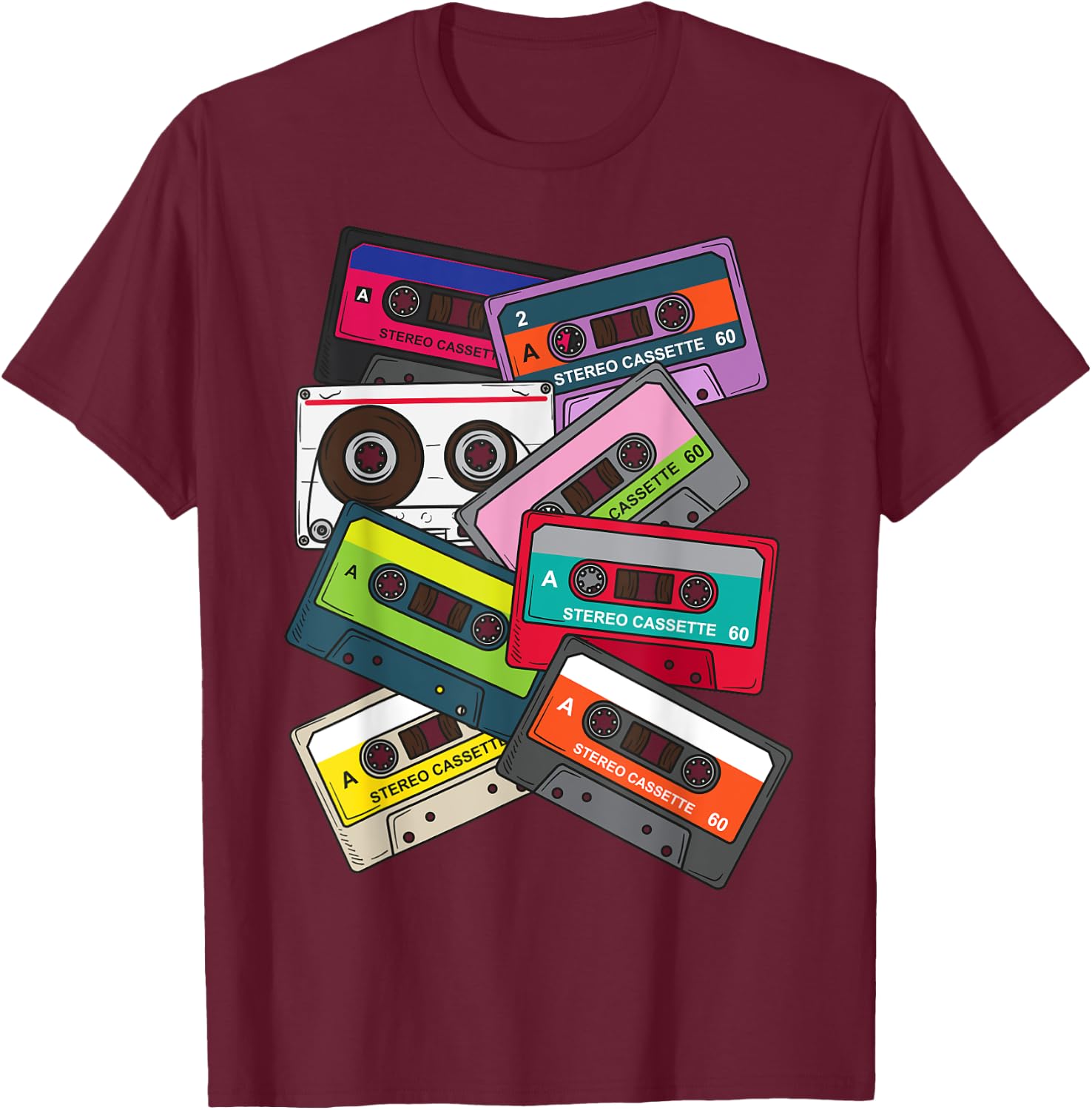 Eighties 80's Kid Best Era Ever Born In the 80's Cassette T-Shirt - T-Shirt | Maroon
