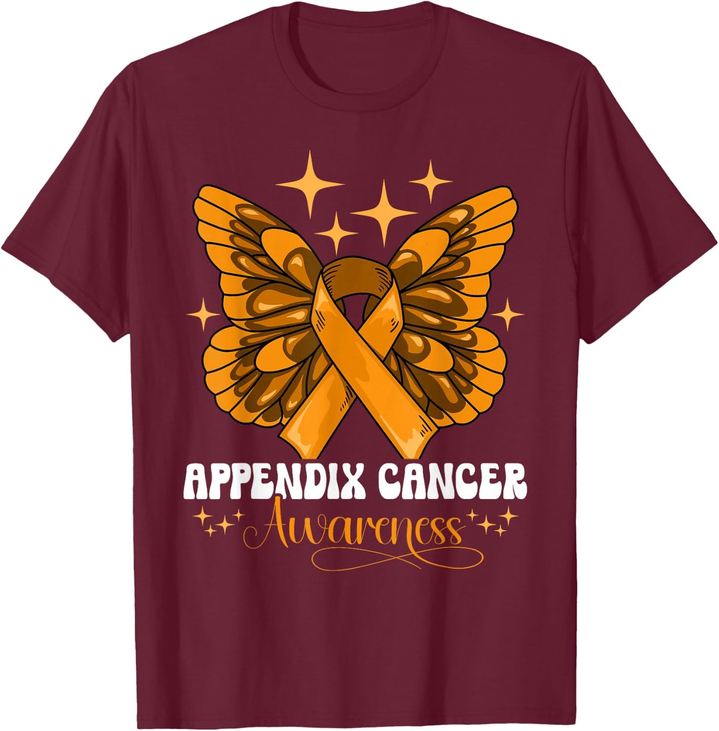 Appendix Cancer Awareness T-Shirt - T-Shirt | Maroon