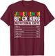 Juneteenth Black King Nutritional Facts Melanin Men Father T-Shirt - T-Shirt | Maroon