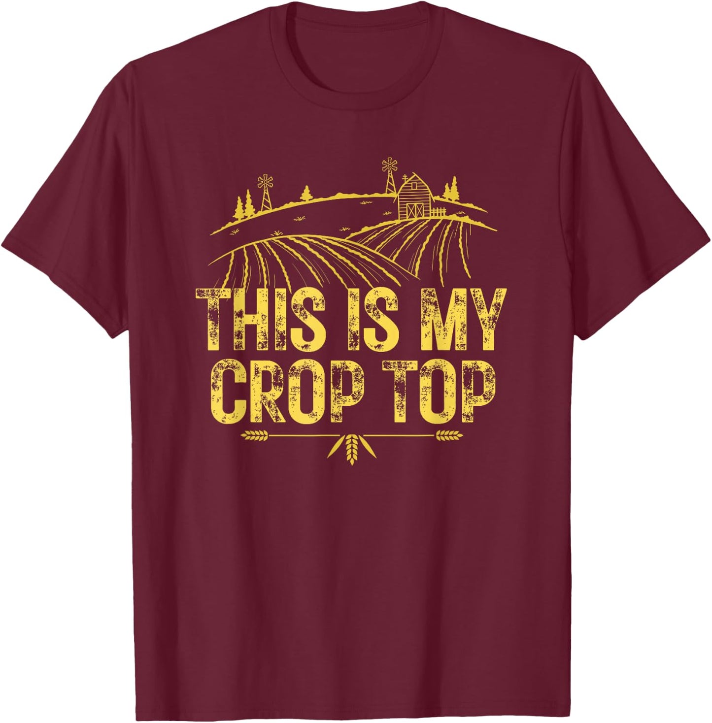 This Is My Crop Top T-Shirt - T-Shirt | Maroon