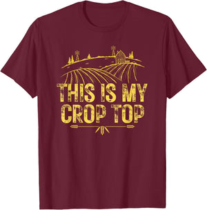 This Is My Crop Top T-Shirt - T-Shirt | Maroon