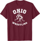 Ohio Wrestling 80s Distressed Retro Freestyle Wrestlers T-Shirt - T-Shirt | Maroon