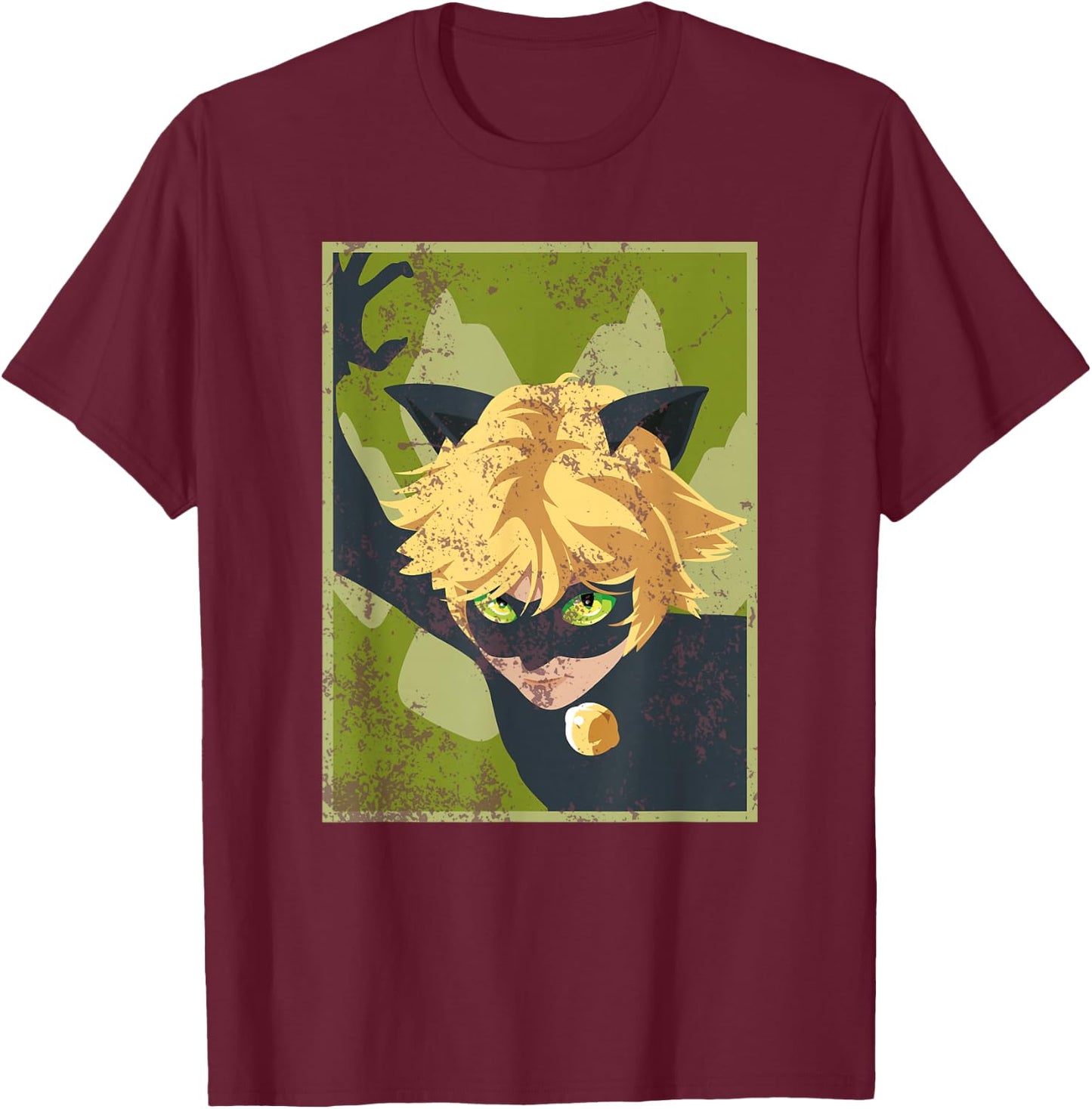 Miraculous Ladybug Vintage Collection with Cat Noir T-Shirt - T-Shirt | Maroon