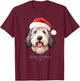 Old English Sheepdog Funny Woofy Christmas Simple Design T-Shirt - T-Shirt | Maroon
