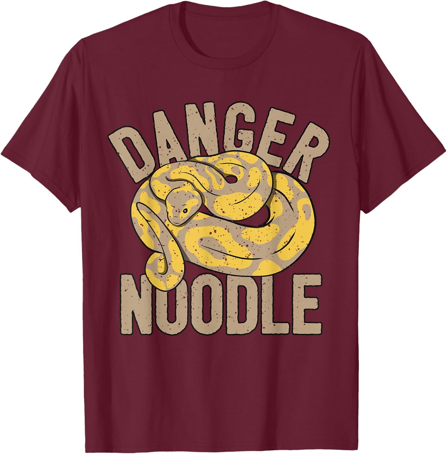 Python Snake - Danger Noodle - Ball Python T-Shirt - T-Shirt | Maroon