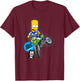 The Simpsons Bart Simpson BMX Motocross Racing C2 T-Shirt - T-Shirt | Maroon