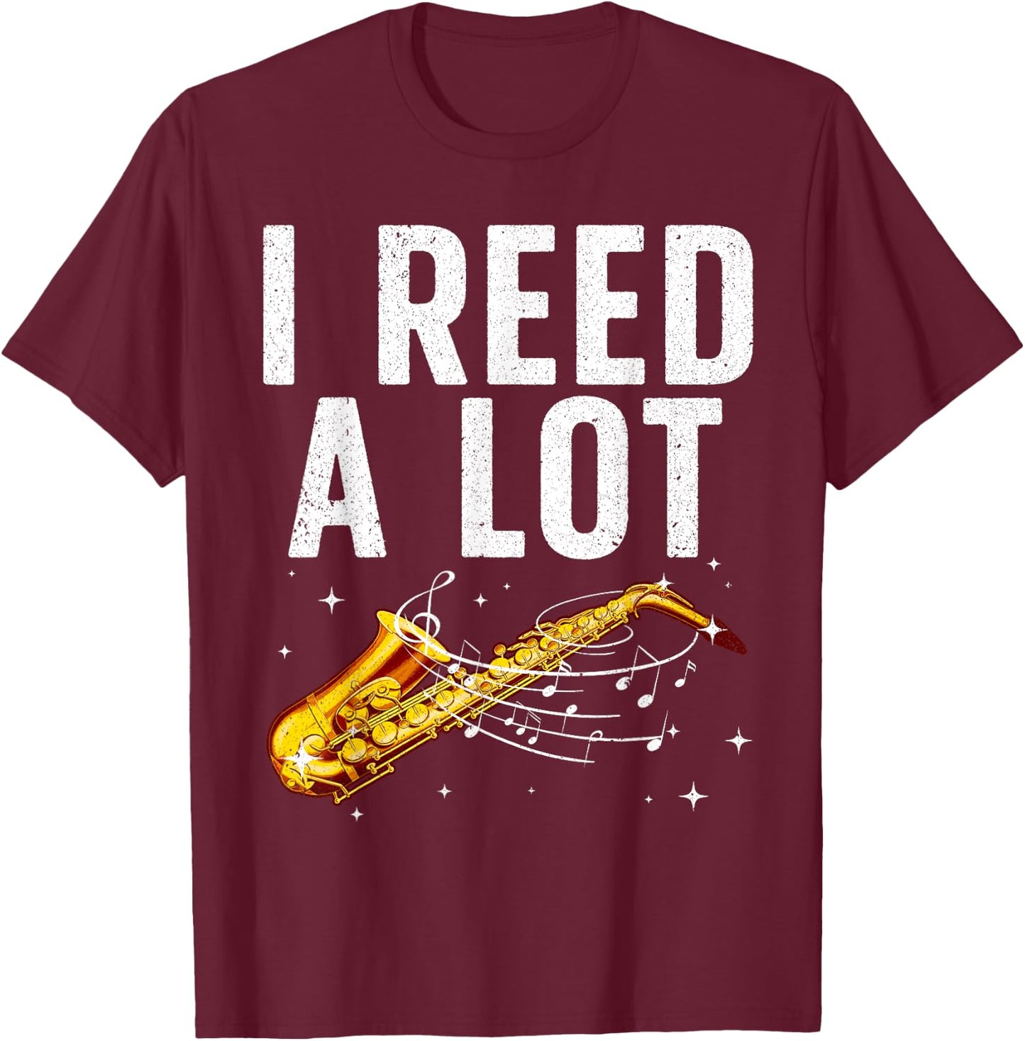 Funny Saxophone Design Women Tenor Saxophone Player T-Shirt - T-Shirt | Maroon