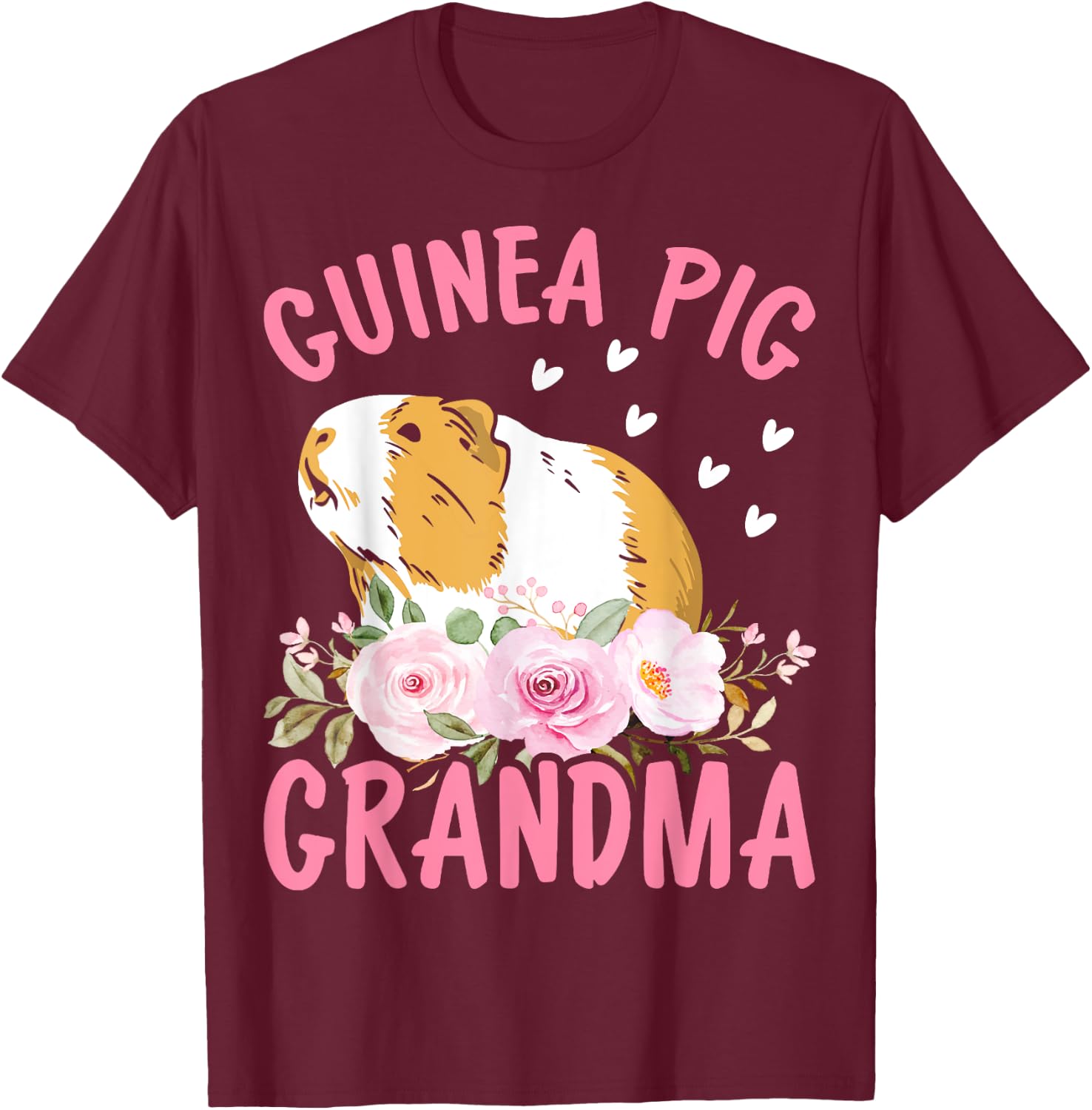 Guinea Pig Grandma T-Shirt - T-Shirt | Maroon