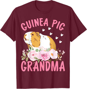 Guinea Pig Grandma T-Shirt - T-Shirt | Maroon