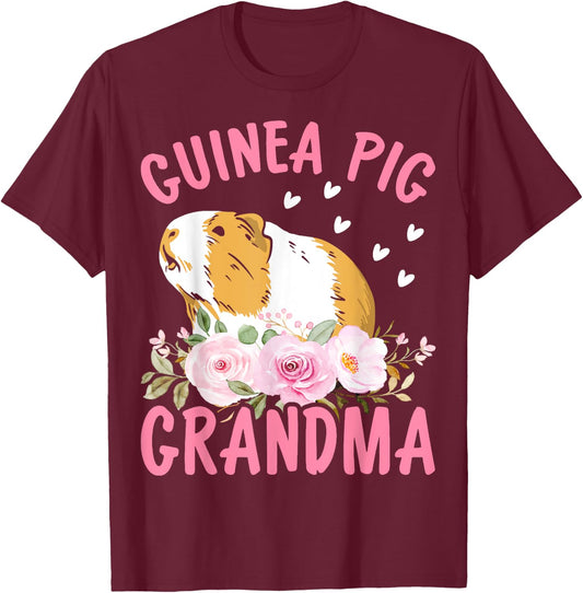 Guinea Pig Grandma T-Shirt - T-Shirt | Maroon
