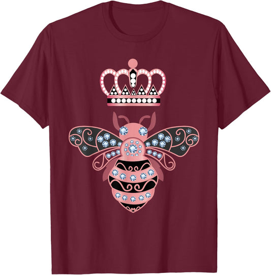 Queen Bee Crown Women Men Girls Hive Beekeeping Bee Women T-Shirt - T-Shirt | Maroon