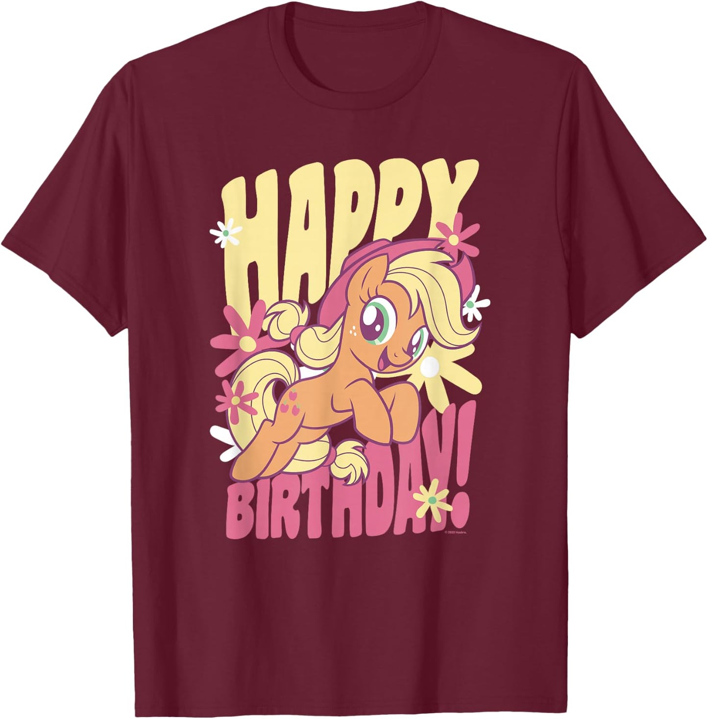My Little Pony Birthday Applejack Smile T-Shirt - T-Shirt | Maroon