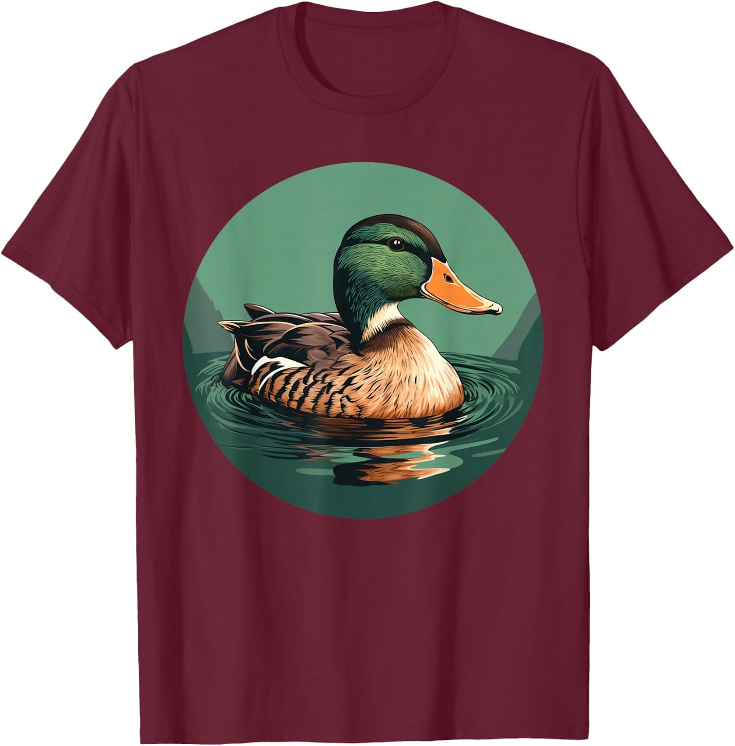 Cool looking Mallard Duck for Bird and Animals watching Fans T-Shirt - T-Shirt | Maroon