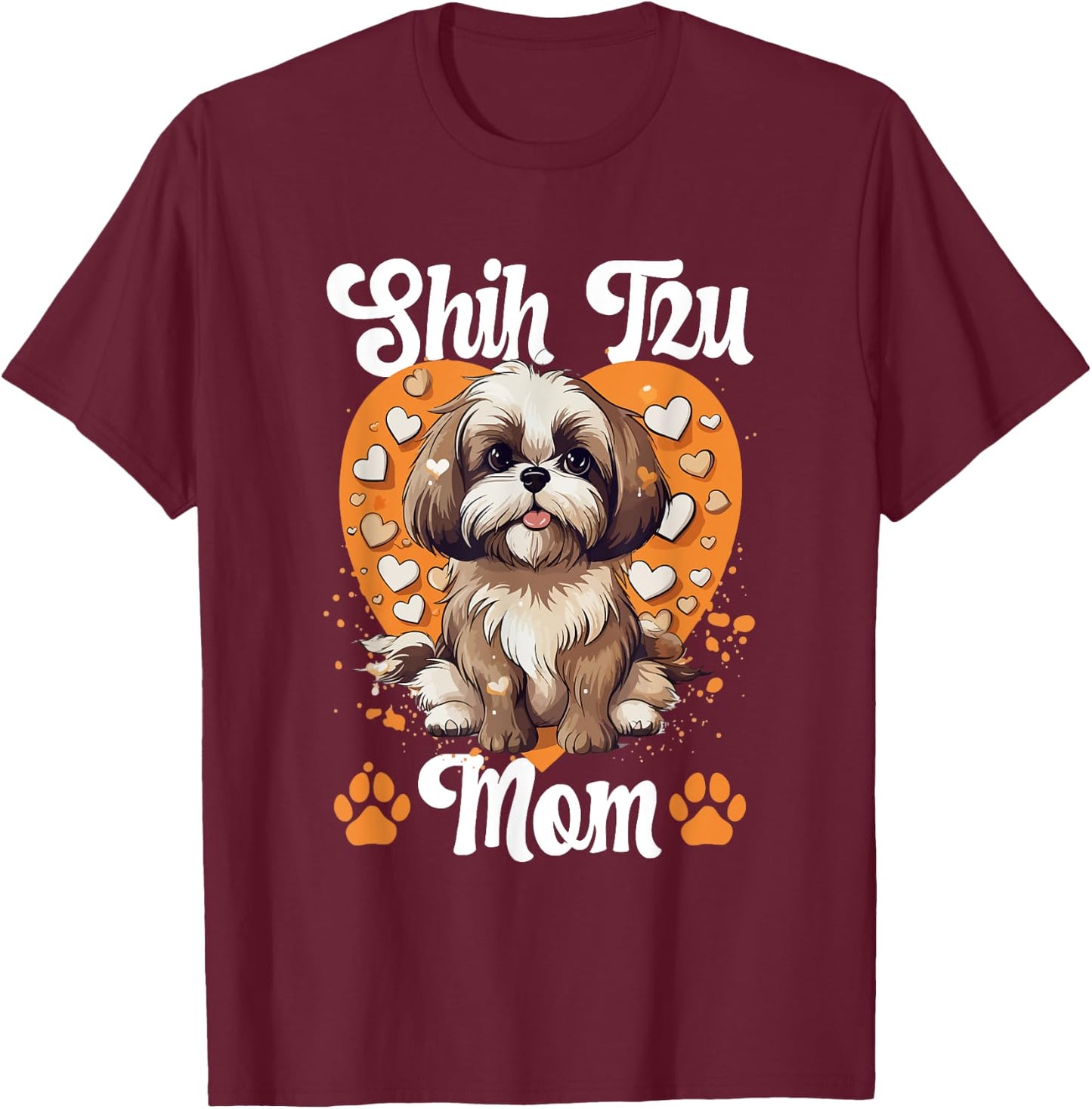 Shih Tzu Hsi Shih dog Pet Dog Breed Shih Tzu Mom Men Women Girls Kids T-Shirt - T-Shirt | Maroon