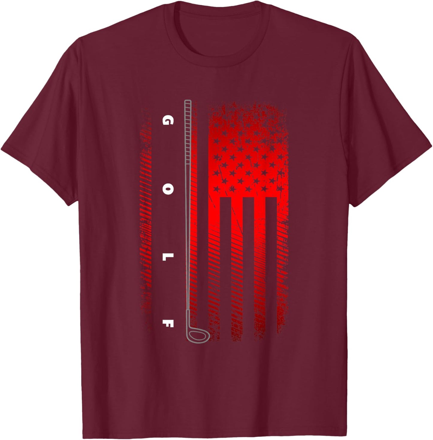 American Flag Golf Apparel - Golfer Golf Women Kids Men T-Shirt - T-Shirt | Maroon