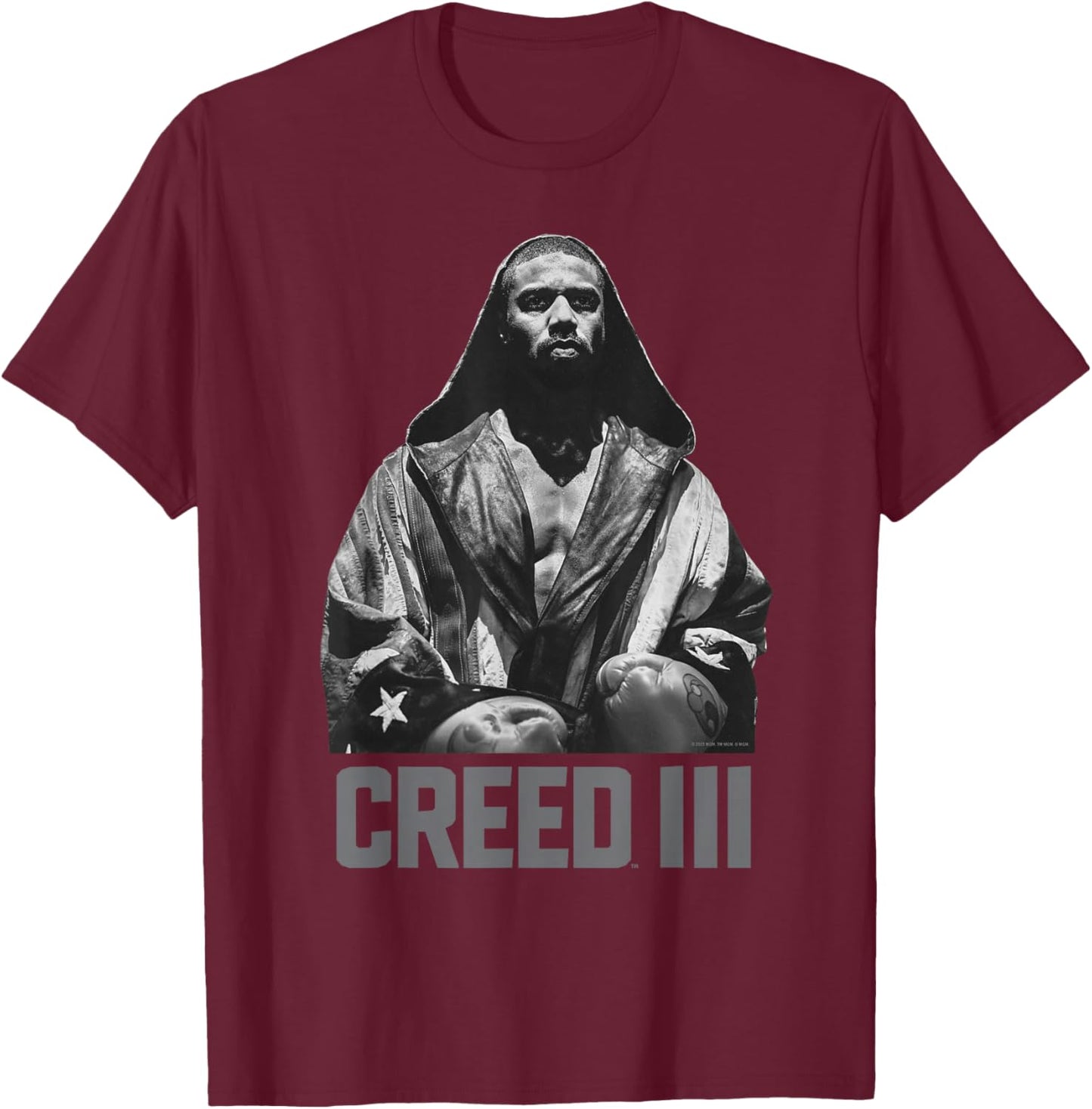 Adonis Creed – Black and White Boxing Robe Creed III T-Shirt - T-Shirt | Maroon