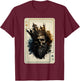 King of Hearts Creepy Card Game Poker Gothic Halloween T-Shirt - T-Shirt | Maroon