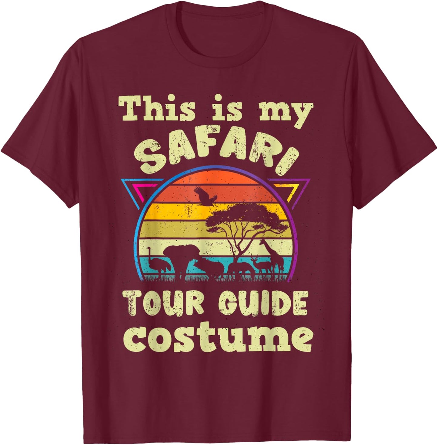 Funny Safari Guide Art Women Kids Zoo Safari Costume T-Shirt - T-Shirt | Maroon
