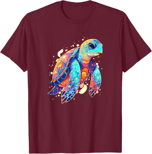 Cute Tortoise Sea Turtle Sea Animal T-Shirt - T-Shirt | Maroon