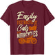 Classic Motorcycle Biker Cat Easily Distracted By Cats And T-Shirt - T-Shirt | Maroon