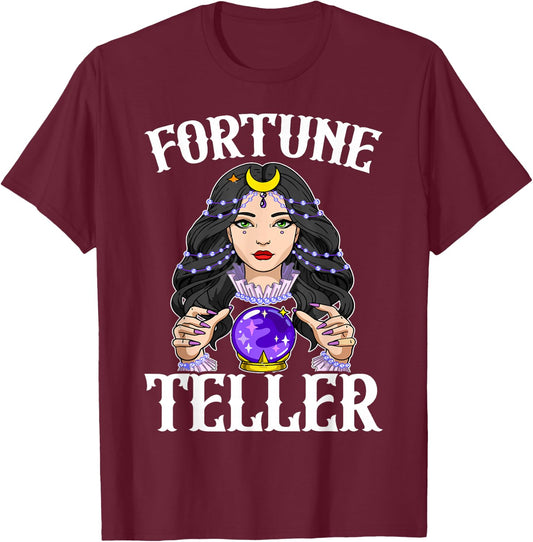 Carnival Event Circus Staff Fortune Teller Costume Women T-Shirt - T-Shirt | Maroon