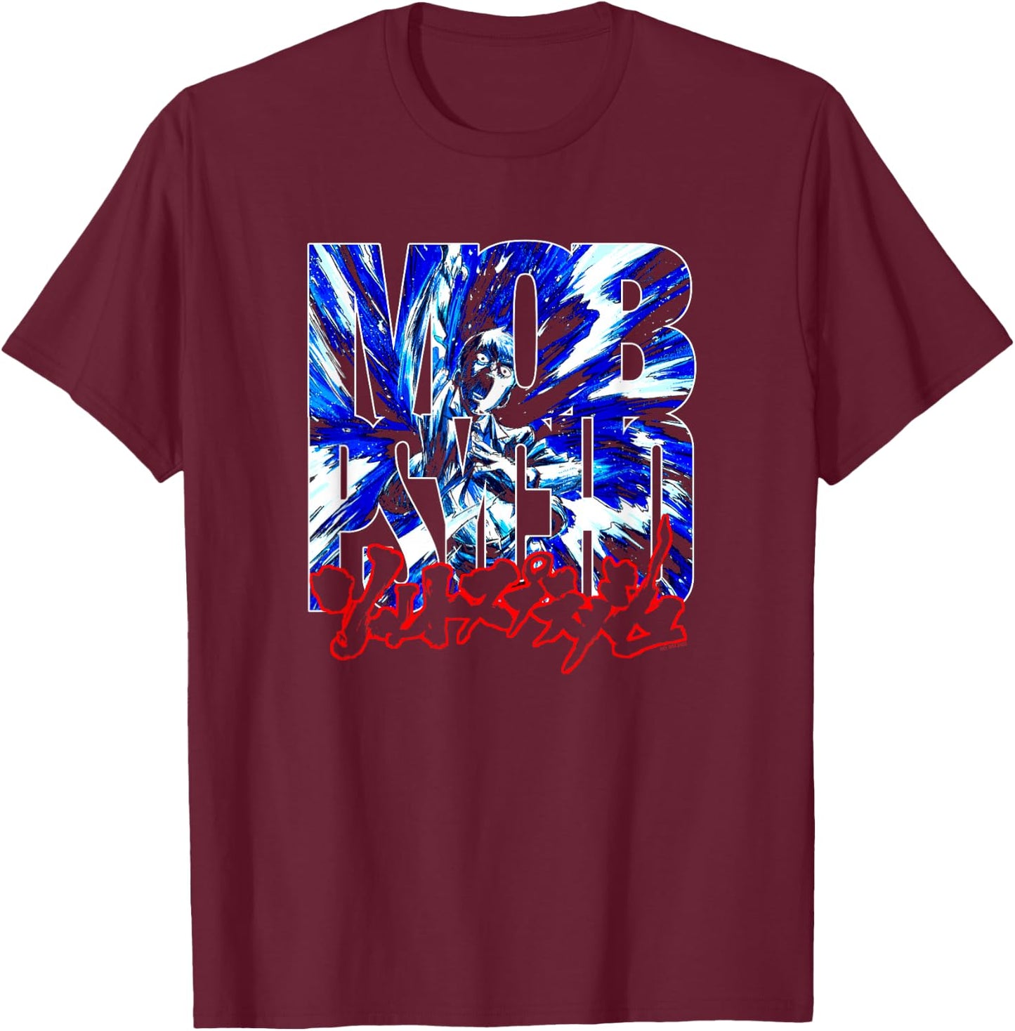 Mob Psycho 100 Arataka Water Splash Logo T-Shirt - T-Shirt | Maroon
