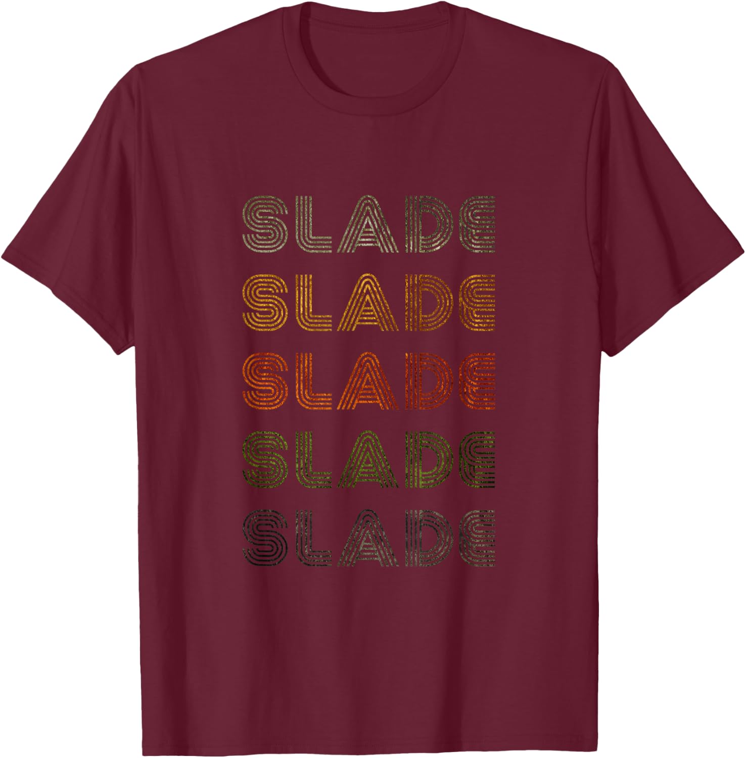 Love Heart Slade Grunge Vintage Style Black Slade T-Shirt - T-Shirt | Maroon