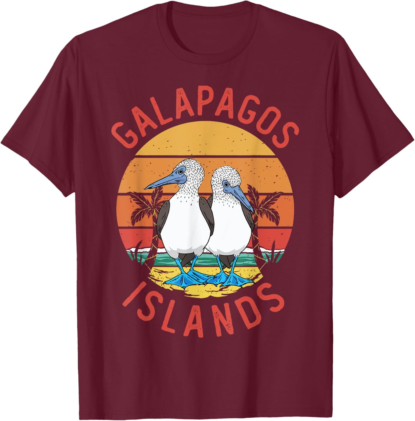 Seabirds Blue-footed Booby Bird Galapagos T-Shirt - T-Shirt | Maroon