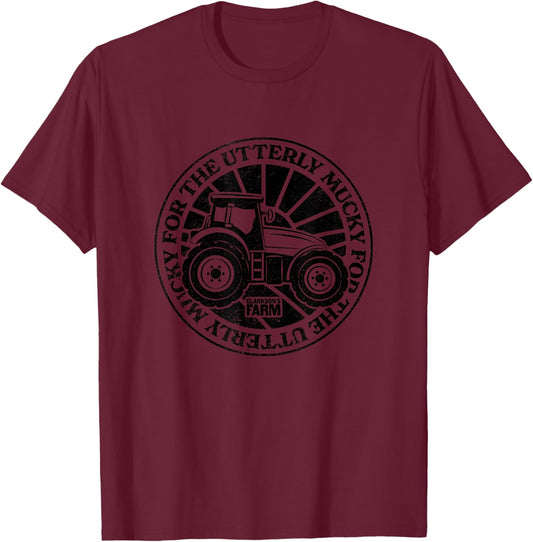 Clarkson's Farm - For the Utterly Mucky - Black Logo T-Shirt - T-Shirt | Maroon