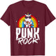Punk Rock Unicorn Rock Fan Rainbow Musician T-Shirt - T-Shirt | Maroon