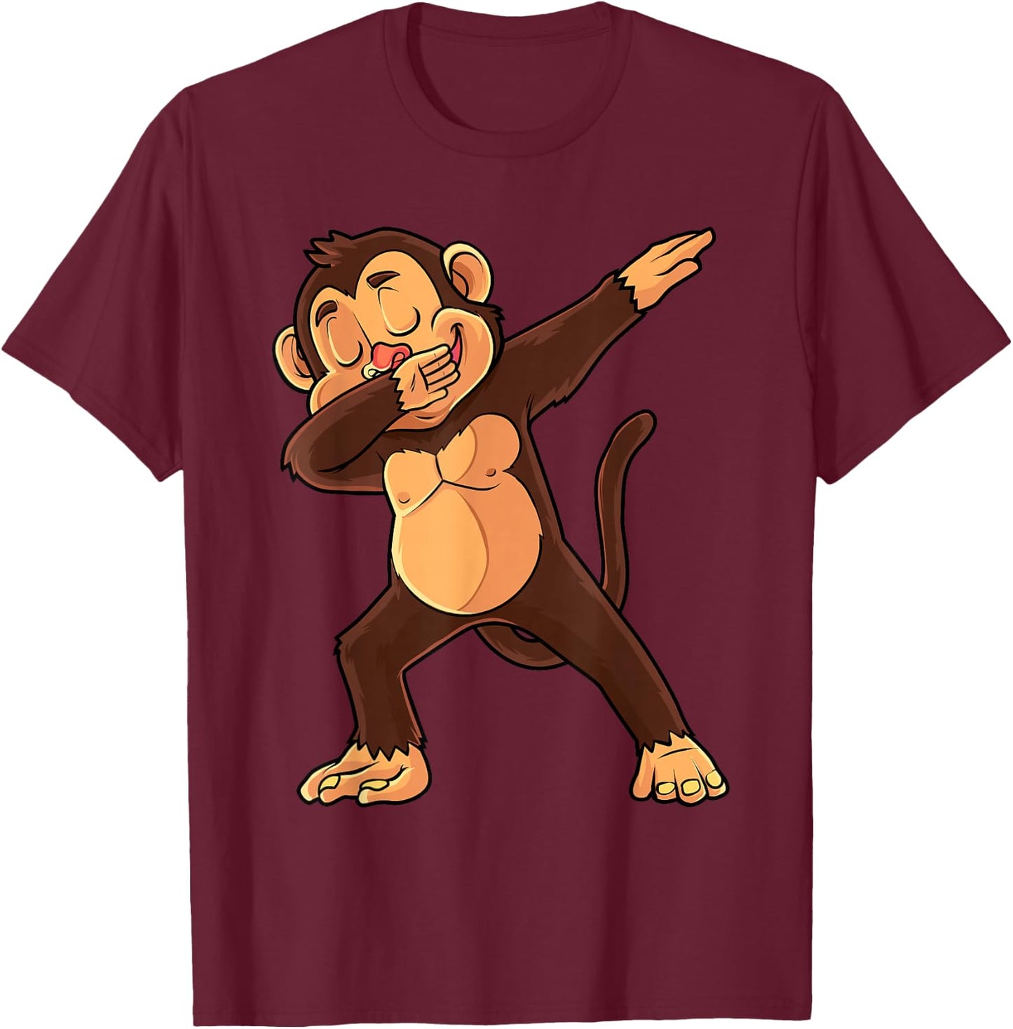 Dabbing Monkey Animal Lover Men Women Kids T-Shirt - T-Shirt | Maroon