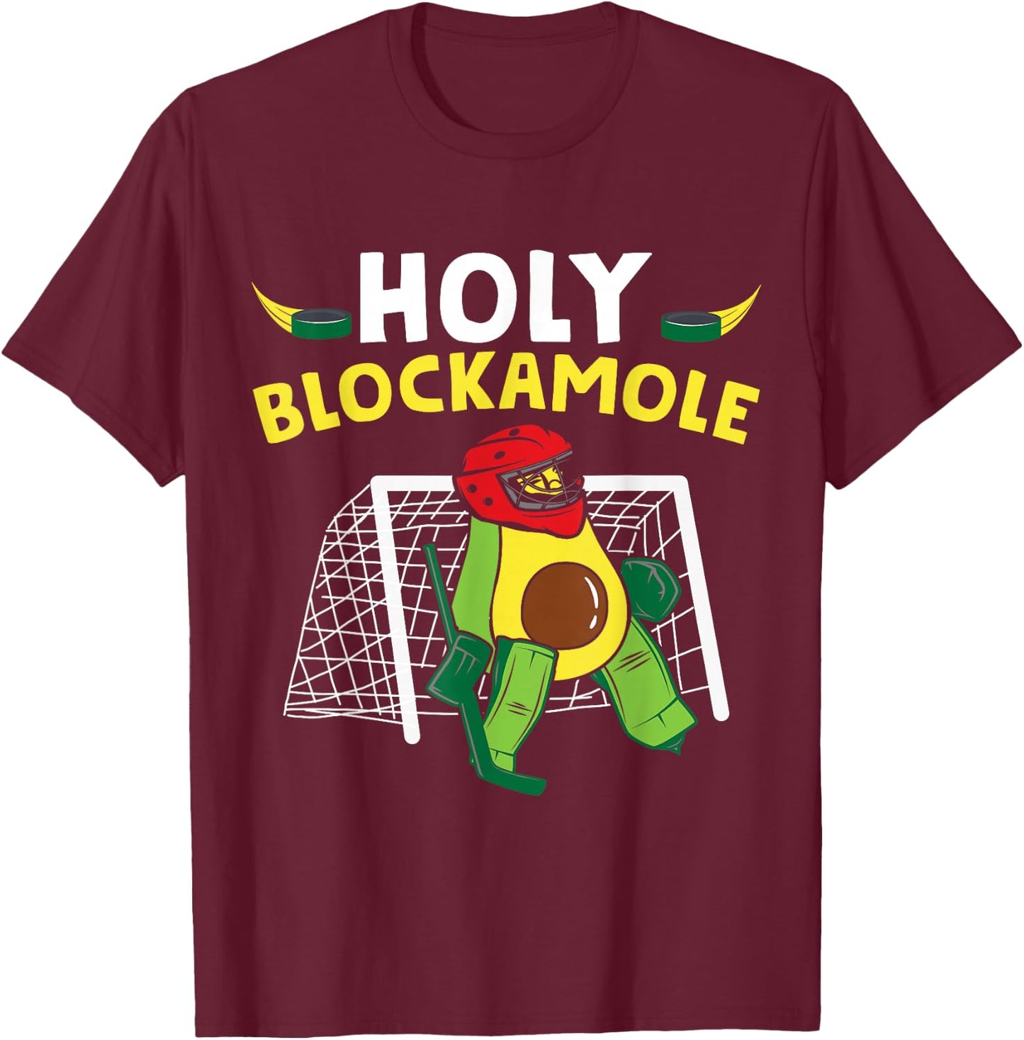 Funny Ice Hockey Goalie Ice Hockey Player Avocado T-Shirt - T-Shirt | Maroon
