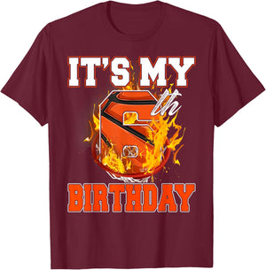 Funny It's My 6th Birthday 6 Years Old Basketball Ball Boy T-Shirt - T-Shirt | Maroon