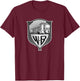 WB100 Vintage Warner Bros. Movie Studio Badge Logo T-Shirt - T-Shirt | Maroon