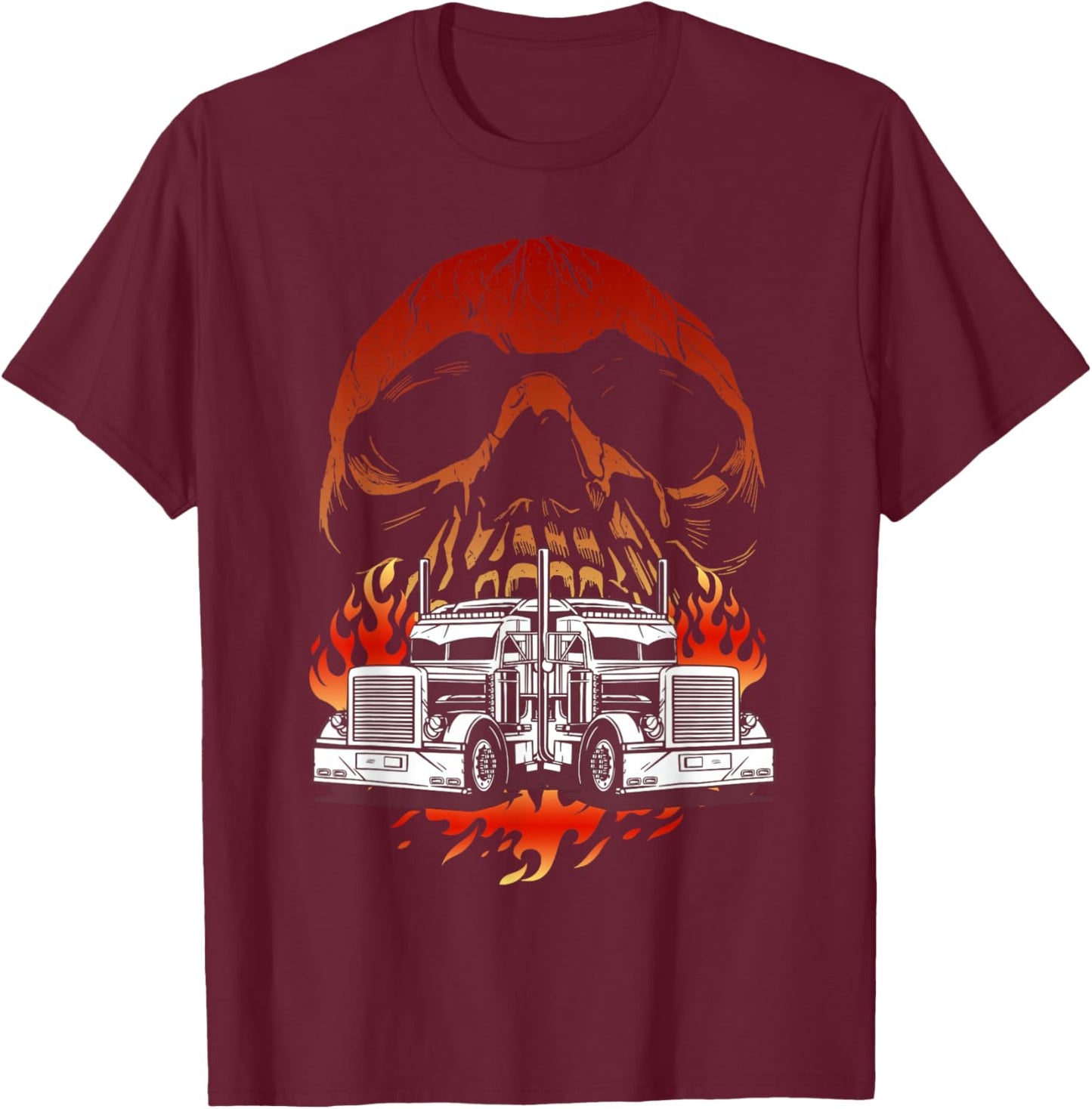 Truck Driver Design Dad Big Rig Semi-Trailer Truckin T-Shirt - T-Shirt | Maroon