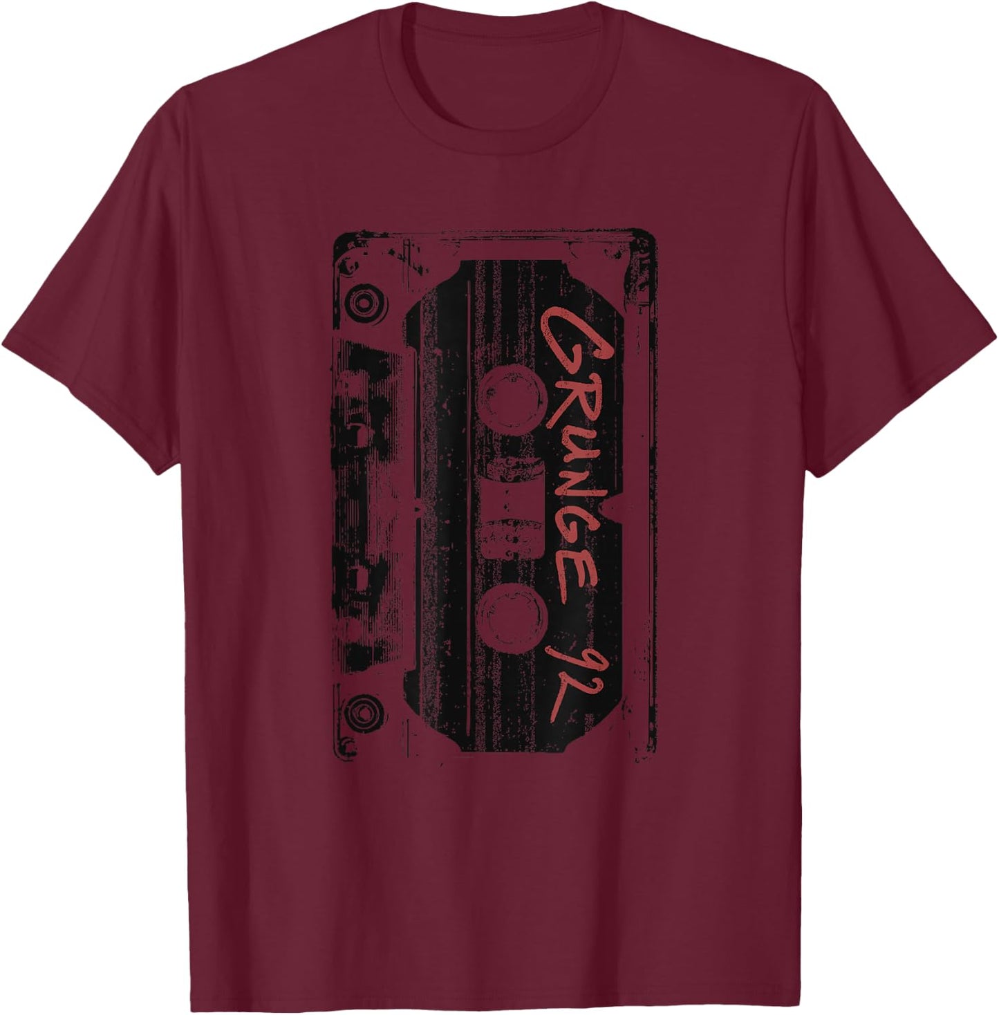 Grunge 90's Vintage Concert Mixtape Retro T-Shirt - T-Shirt | Maroon