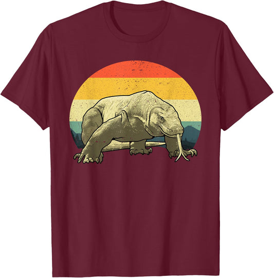 Cute Komodo Dragon Women Kids Vintage Komodo Dragon T-Shirt - T-Shirt | Maroon