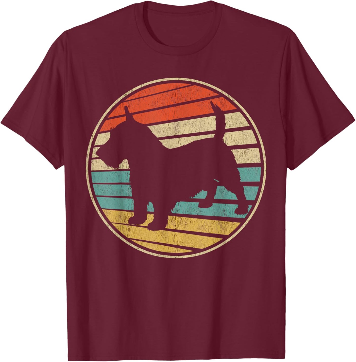 Cute Scottish Terrier Gift Retro Vintage 70s 80s Scottie Dog Men Women Kids T-Shirt - T-Shirt | Maroon