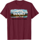 Retro Vintage Denali Alaska National Park Design T-Shirt - T-Shirt | Maroon